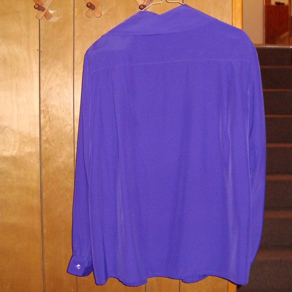 Joyce Women's Purple 100% Polyester Button Front S - Picture 3 of 4